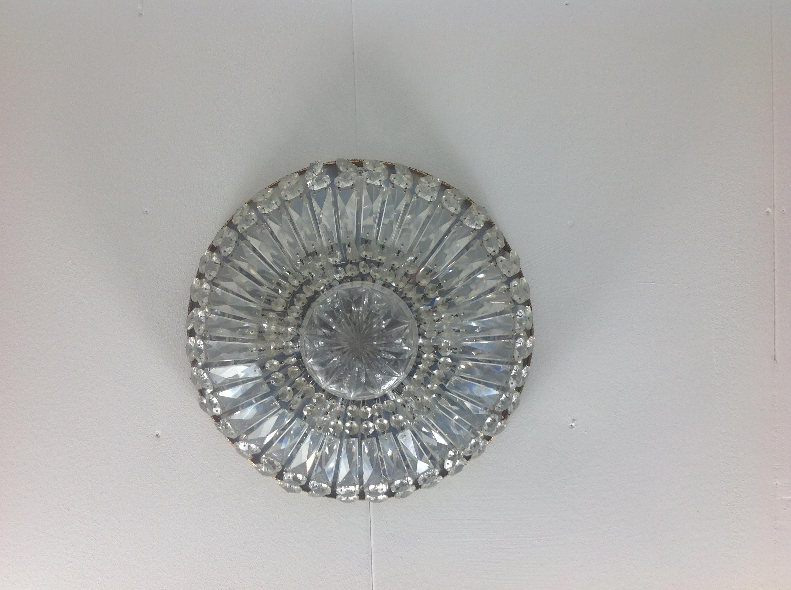 Large Crystal Pendant Lamp, France, 1960s For Sale 1