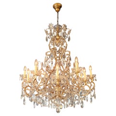 Large Crystal Rustic Antique Chandelier Classic Traditional Solid Wide Glass