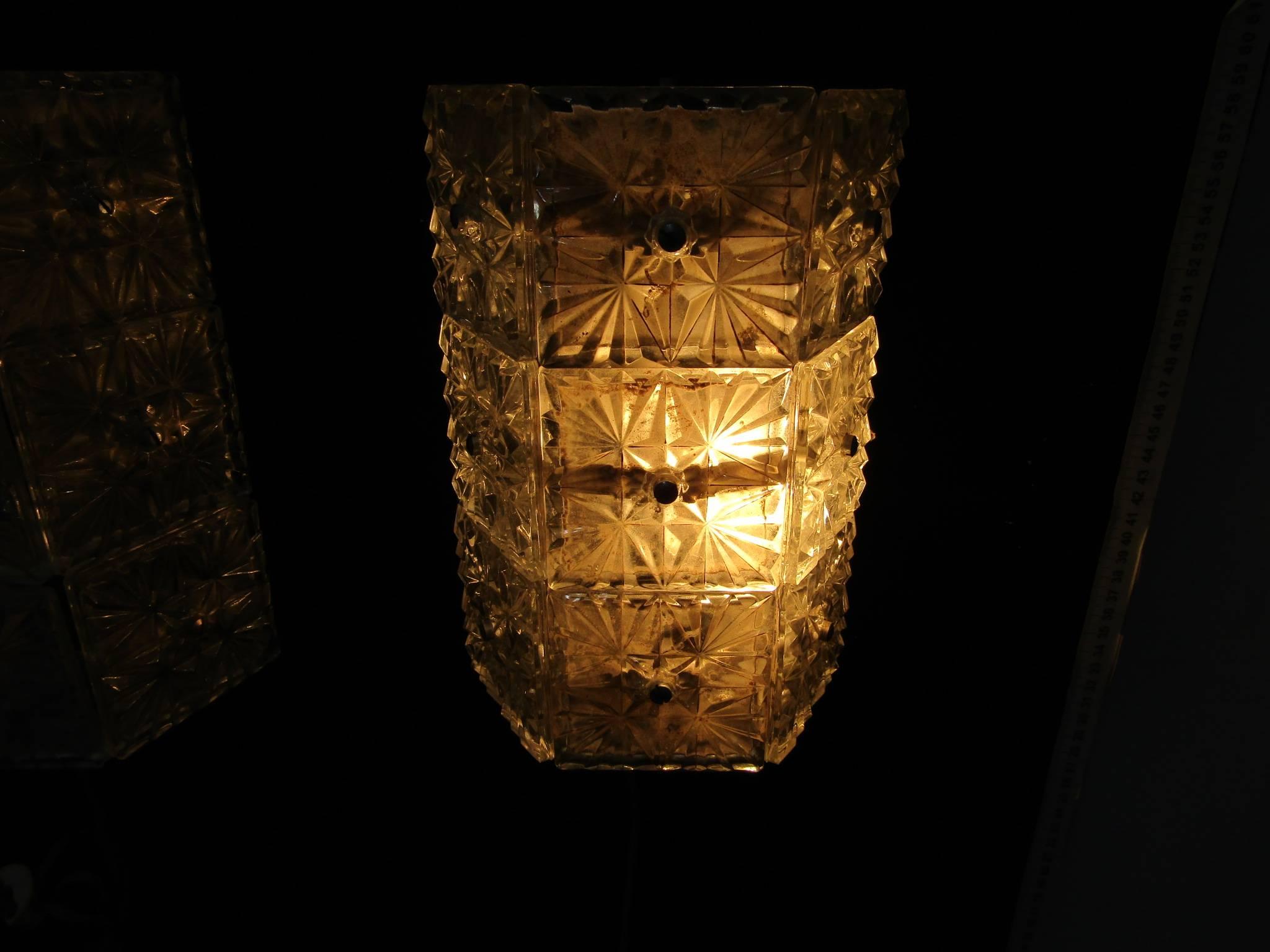 Large Crystal Sconces, Italy, 1960s, Set of Two For Sale 1