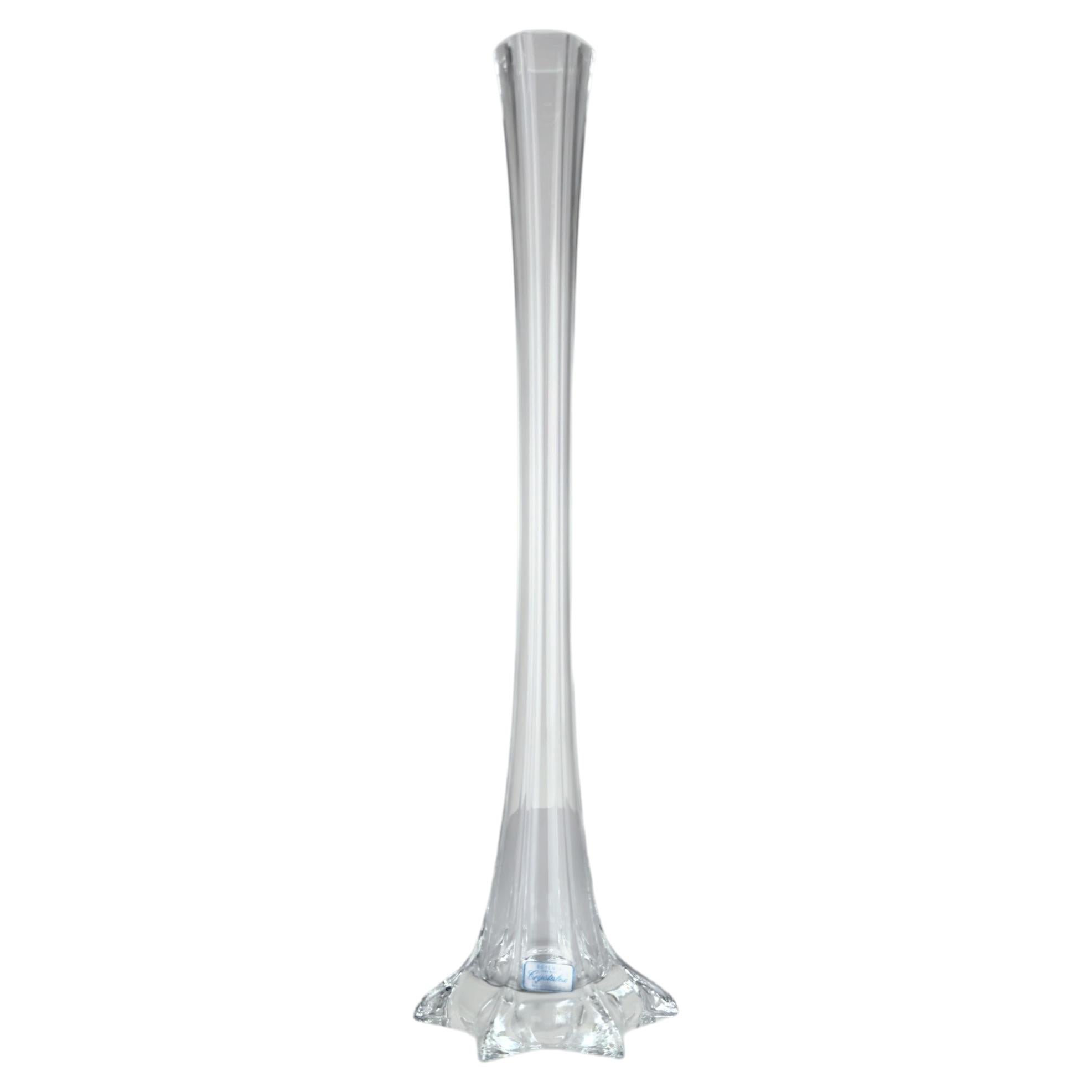 Gran jarrón de cristal de Bohemia Crystalex, República Checa, años 90 en venta