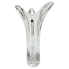 Large Crystal Vase Designed by Umberto Clanetti for Vilca, 1970s