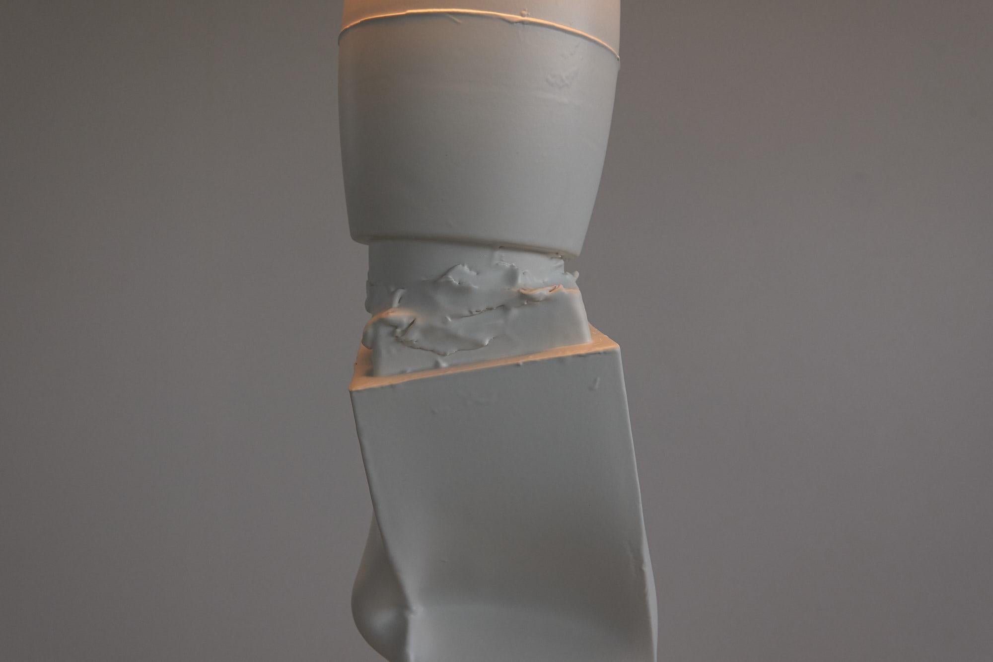 Ceramic Post Modern, Brutalist, Deconstructivist, Sculptural Floor Lamp. Made in Italy For Sale