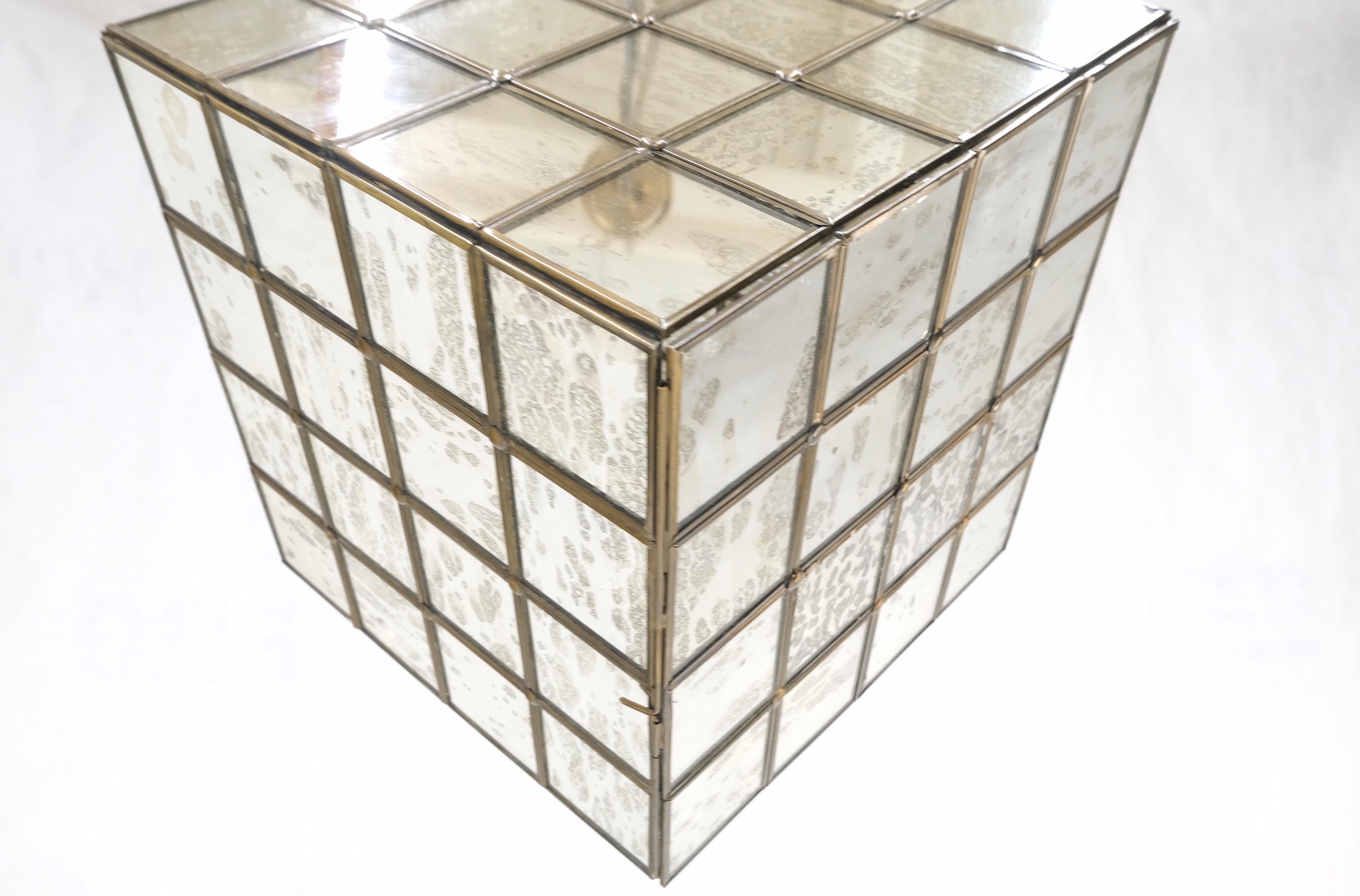 Large Cube Shape Pendant Mid-Century Modern Light Fixture Chandelier Mint 2