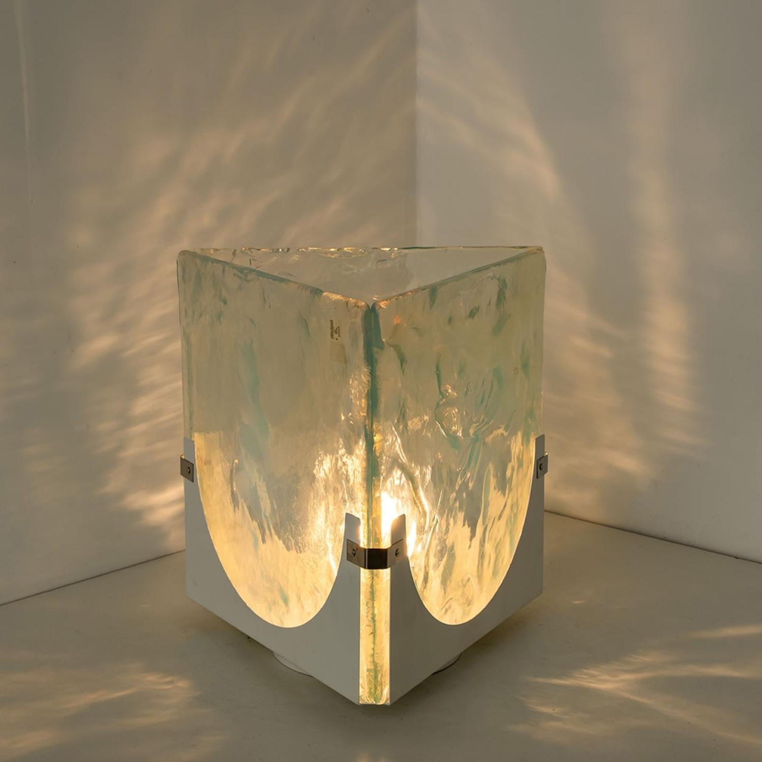 Other Large Cube Shaped Blue Glass Floor and Table Light from Leucos, 1970 For Sale
