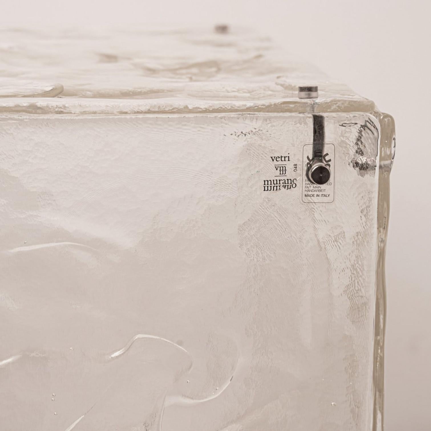 Large Cube Shaped Glass Floor and Table Light by Carlo Nason, 1970 For Sale 4