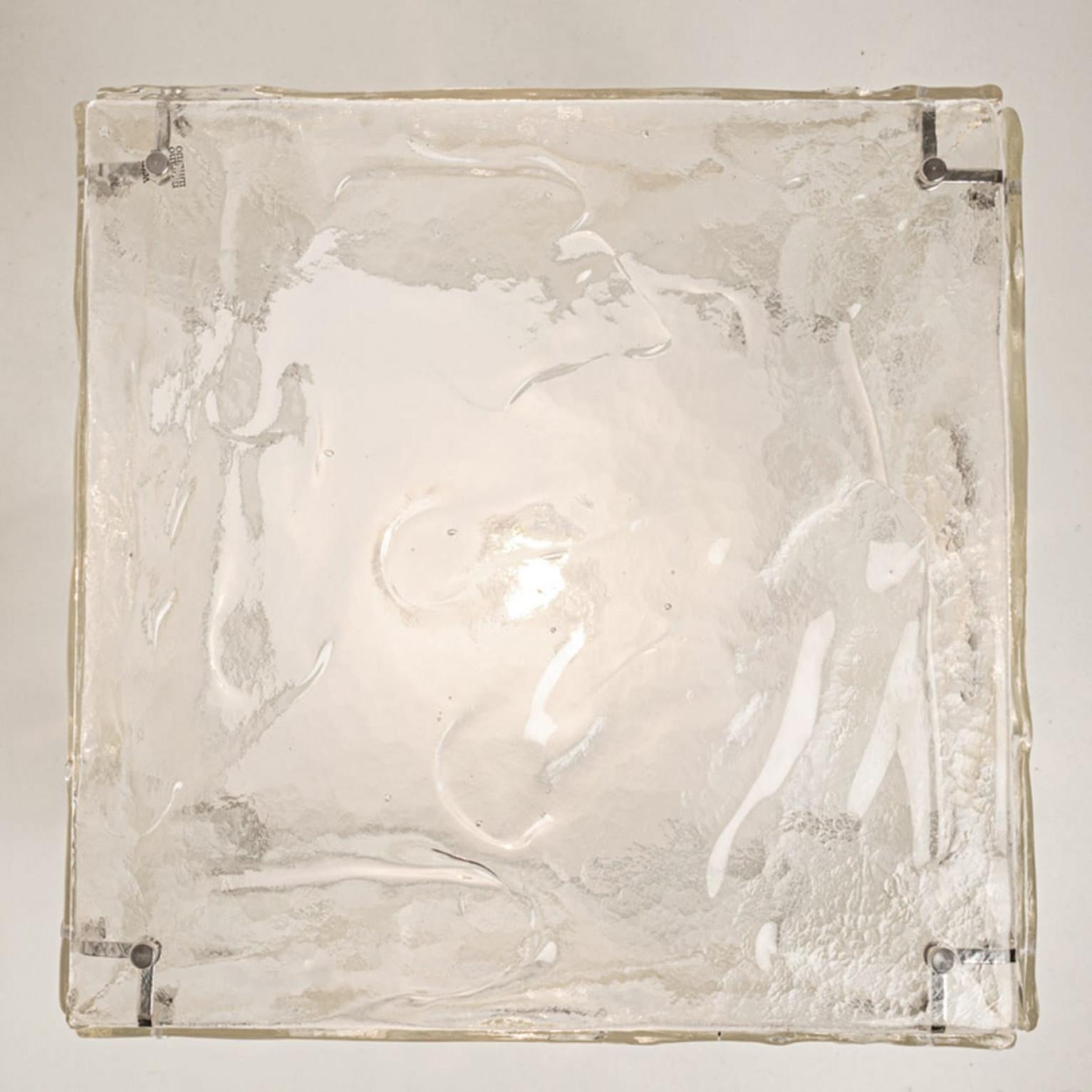 Large Cube Shaped Glass Floor and Table Light by Carlo Nason, 1970 en vente 4