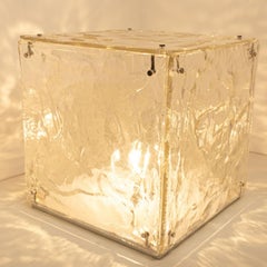 Grande applique et lampe de bureau en verre cubique de Carlo Nason, 1970