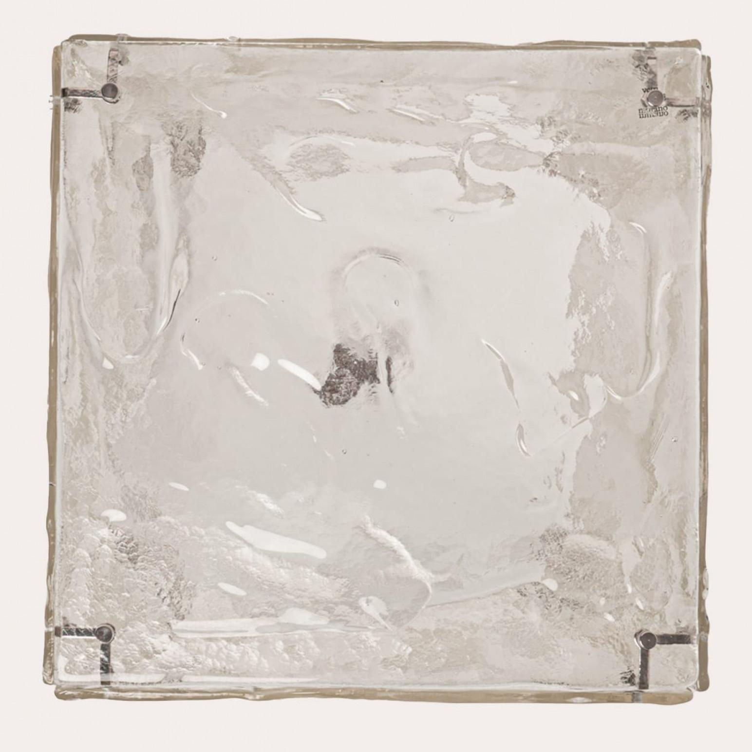 Austrian Large Cube Shaped Glass Floor and Table Light by Carlo Nason, 1970 For Sale