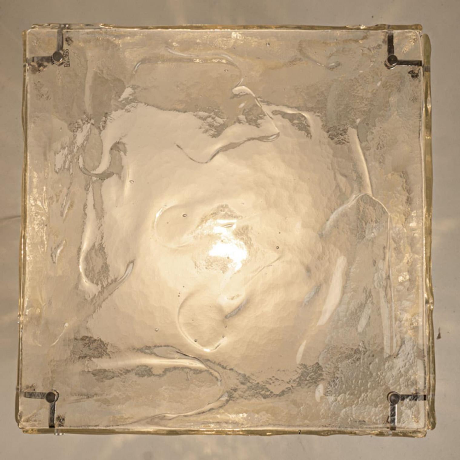 Large Cube Shaped Glass Floor and Table Light by Carlo Nason, 1970 en Bueno estado para la venta en Rijssen, NL