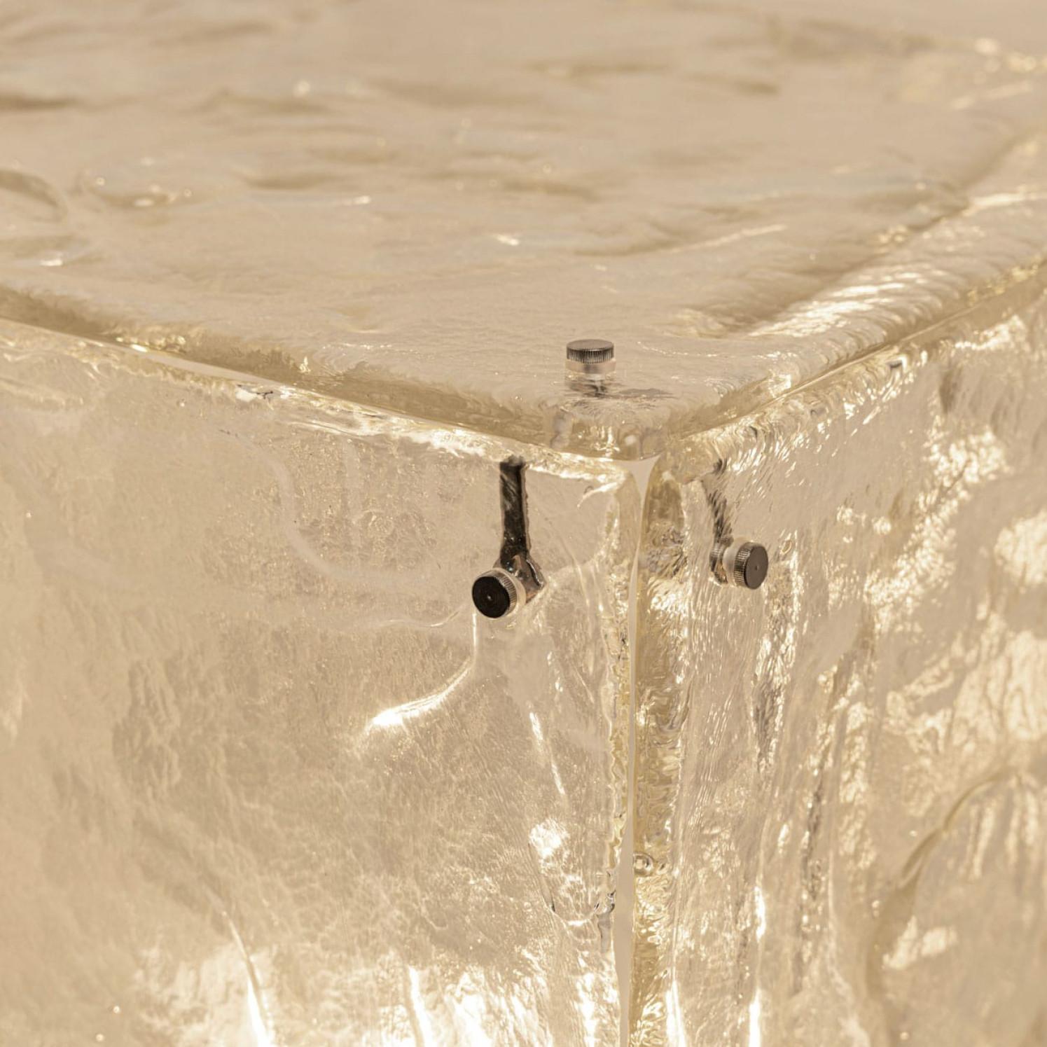 Late 17th Century Large Cube Shaped Glass Floor and Table Light by Carlo Nason, 1970 For Sale