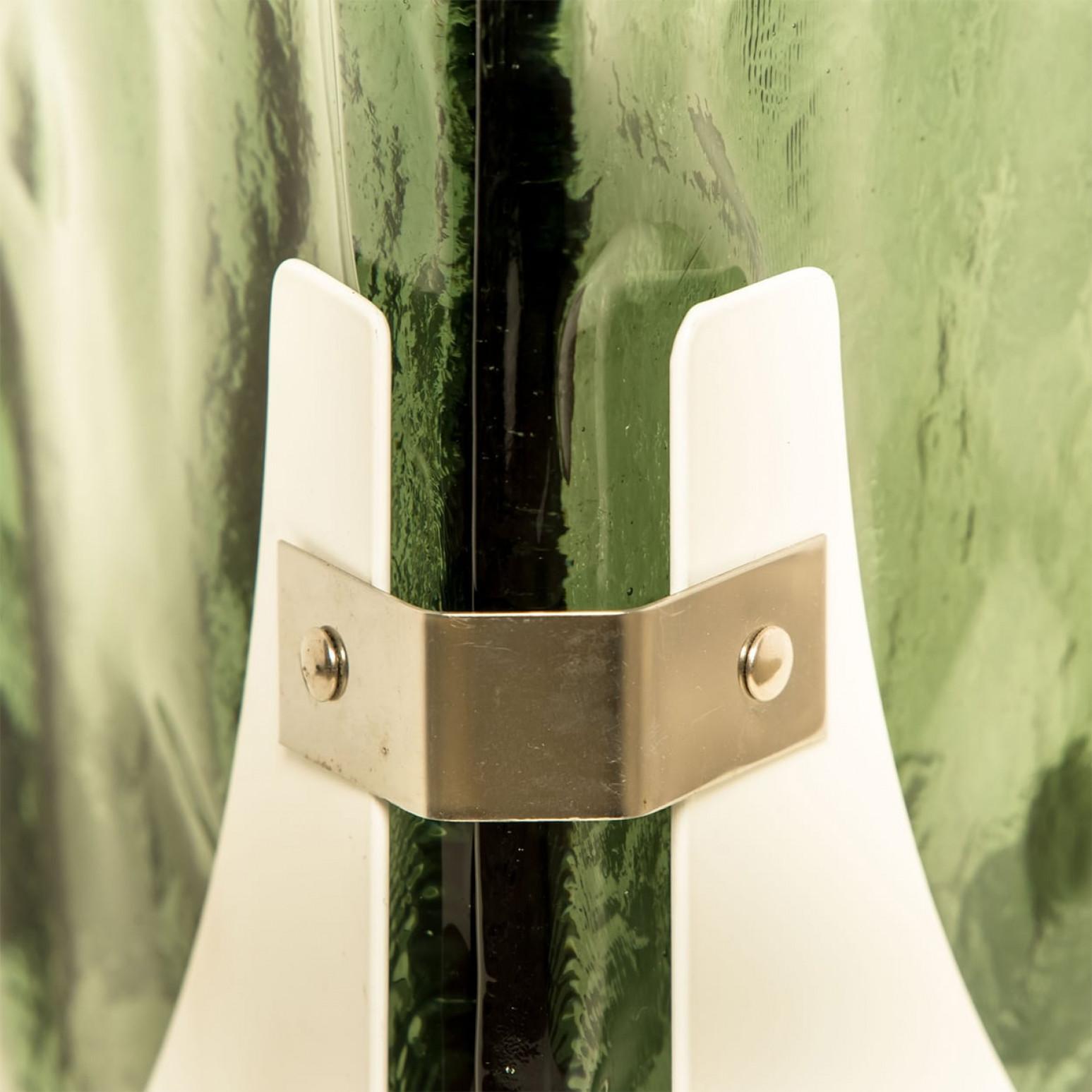 Large Cube Shaped Green Glass Floor and Table Light from Leucos, 1970 en vente 1