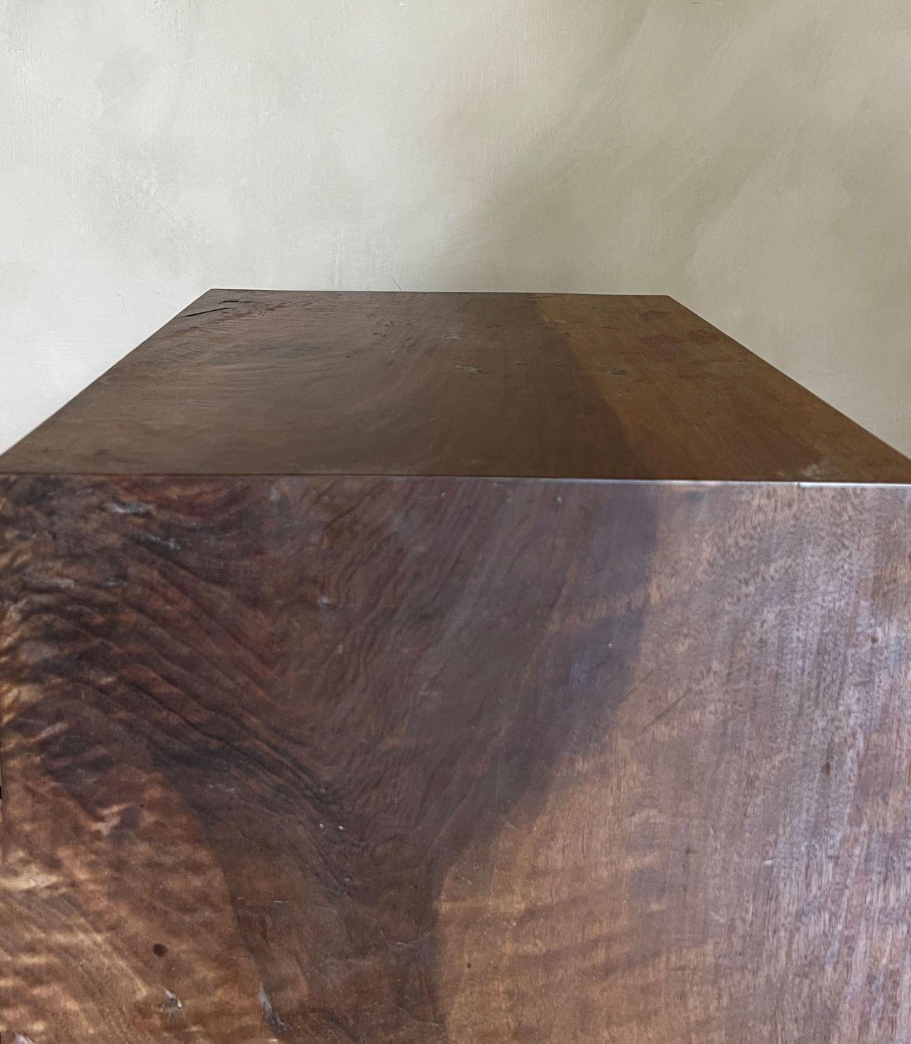 Large Cube Sidetable reclaimed Walnut For Sale 6