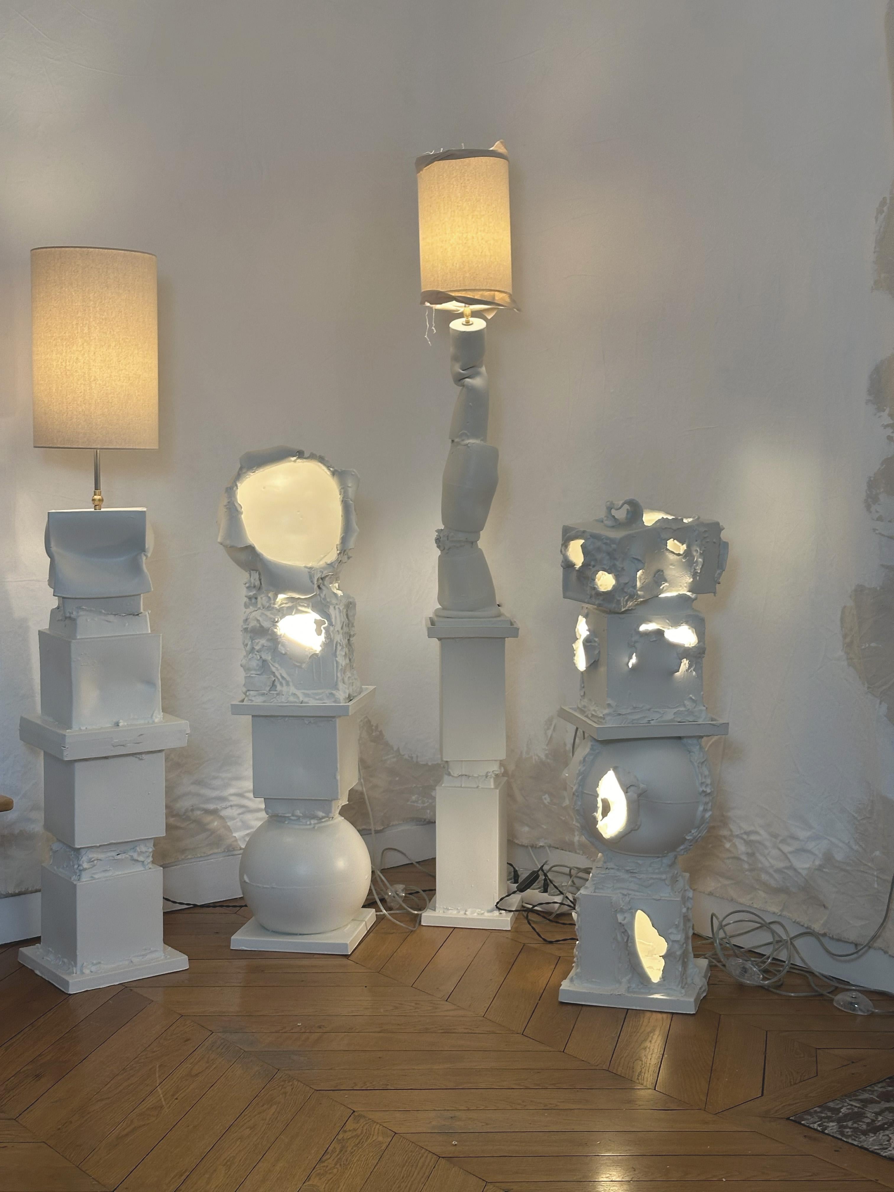 Post-Modern Post Modern, Brutalist, Deconstructivist, Sculptural Floor Lamp. Made in Italy For Sale