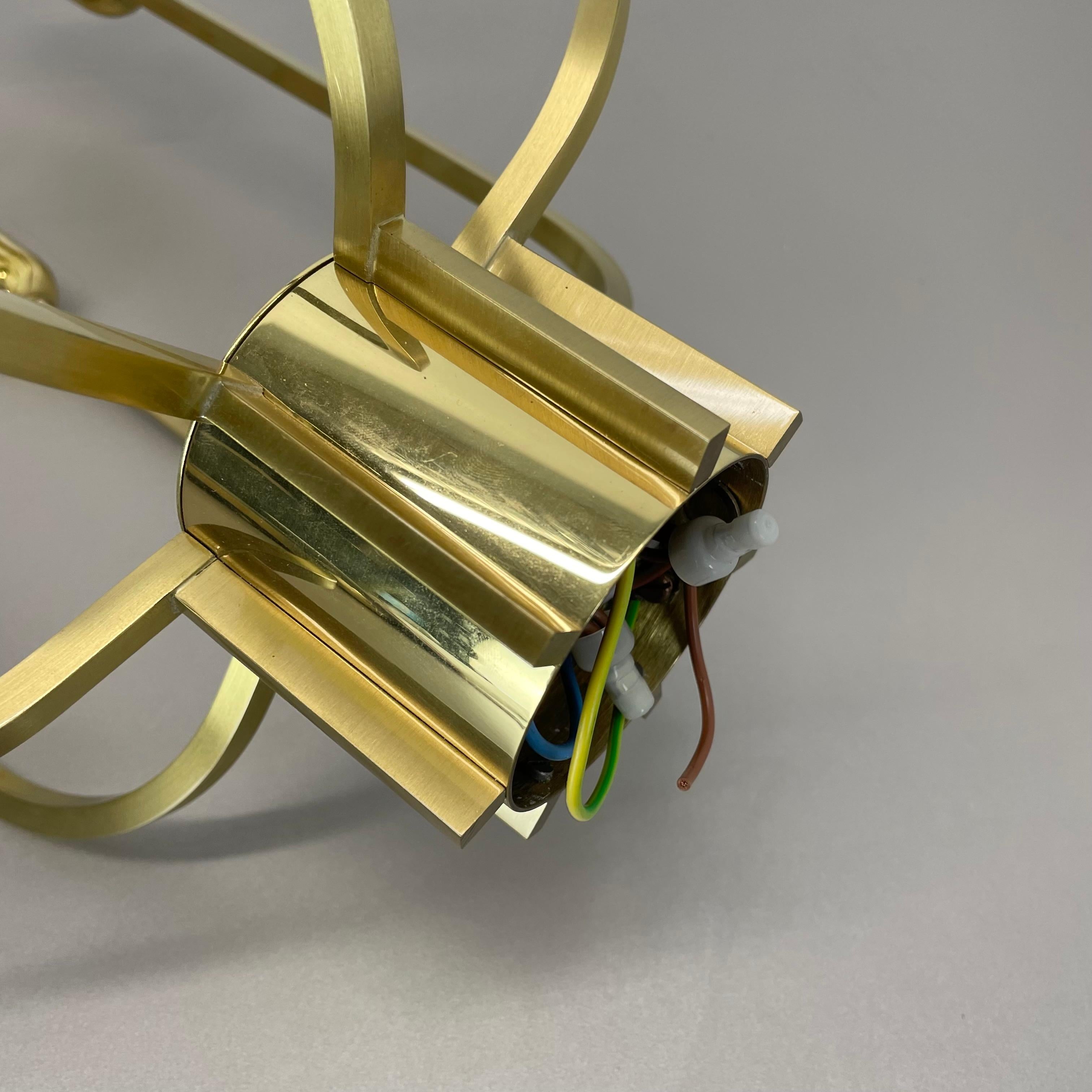 Grande plafoniera CUBIC in ottone a 7 lampadine in stile Stilnovo, Italia anni '70 in vendita 10