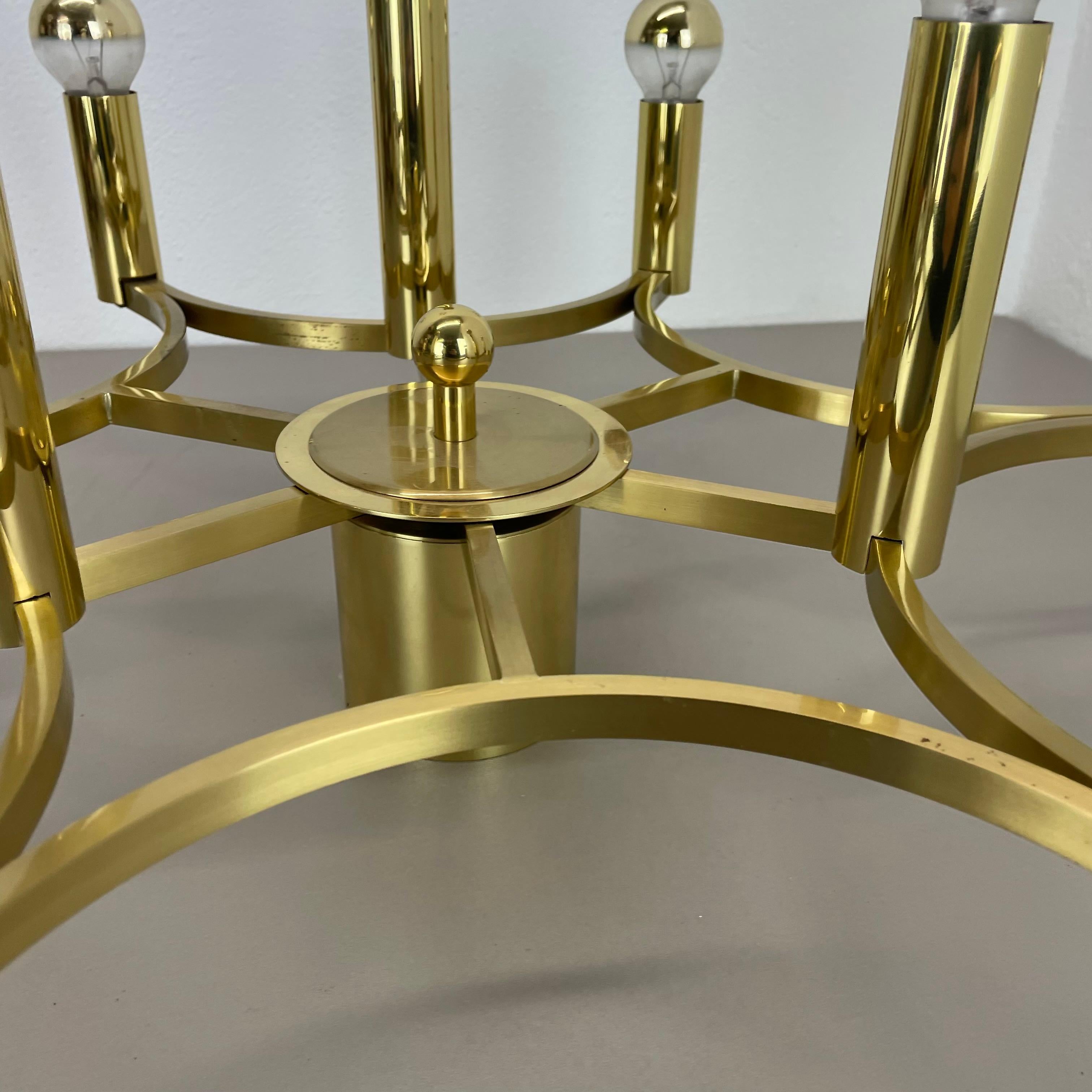 XX secolo Grande plafoniera CUBIC in ottone a 9 lampadine in stile Stilnovo, Italia anni '60 in vendita