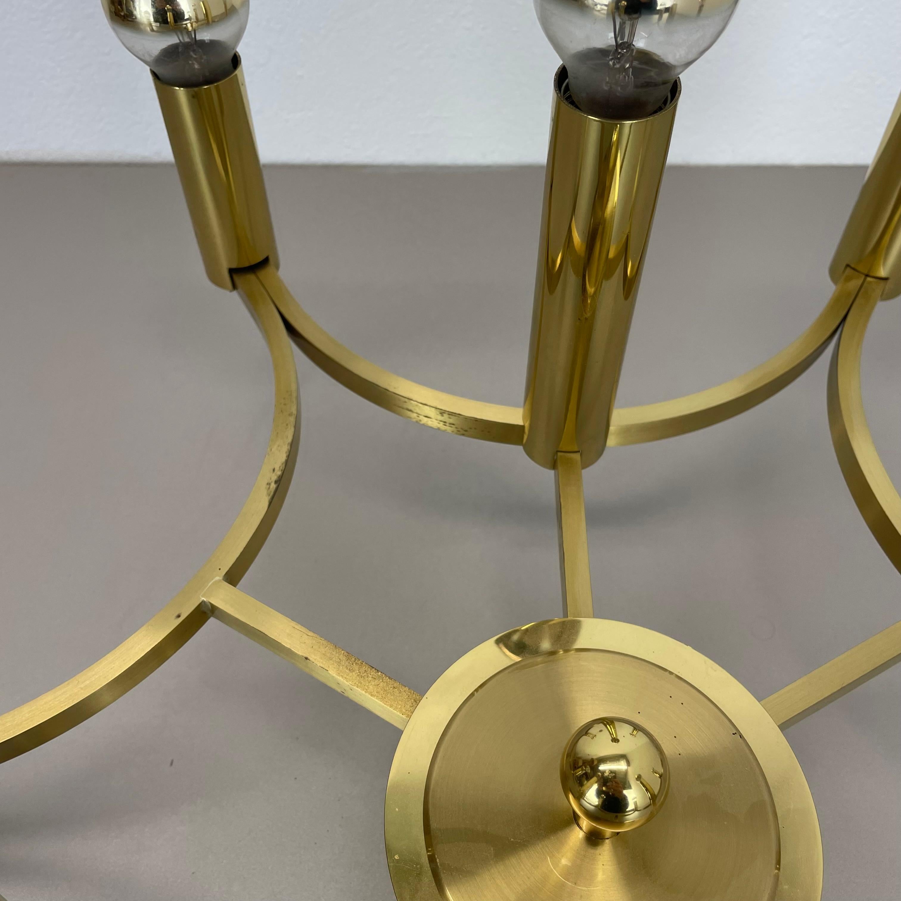 Metallo Grande plafoniera CUBIC in ottone a 9 lampadine in stile Stilnovo, Italia anni '60 in vendita