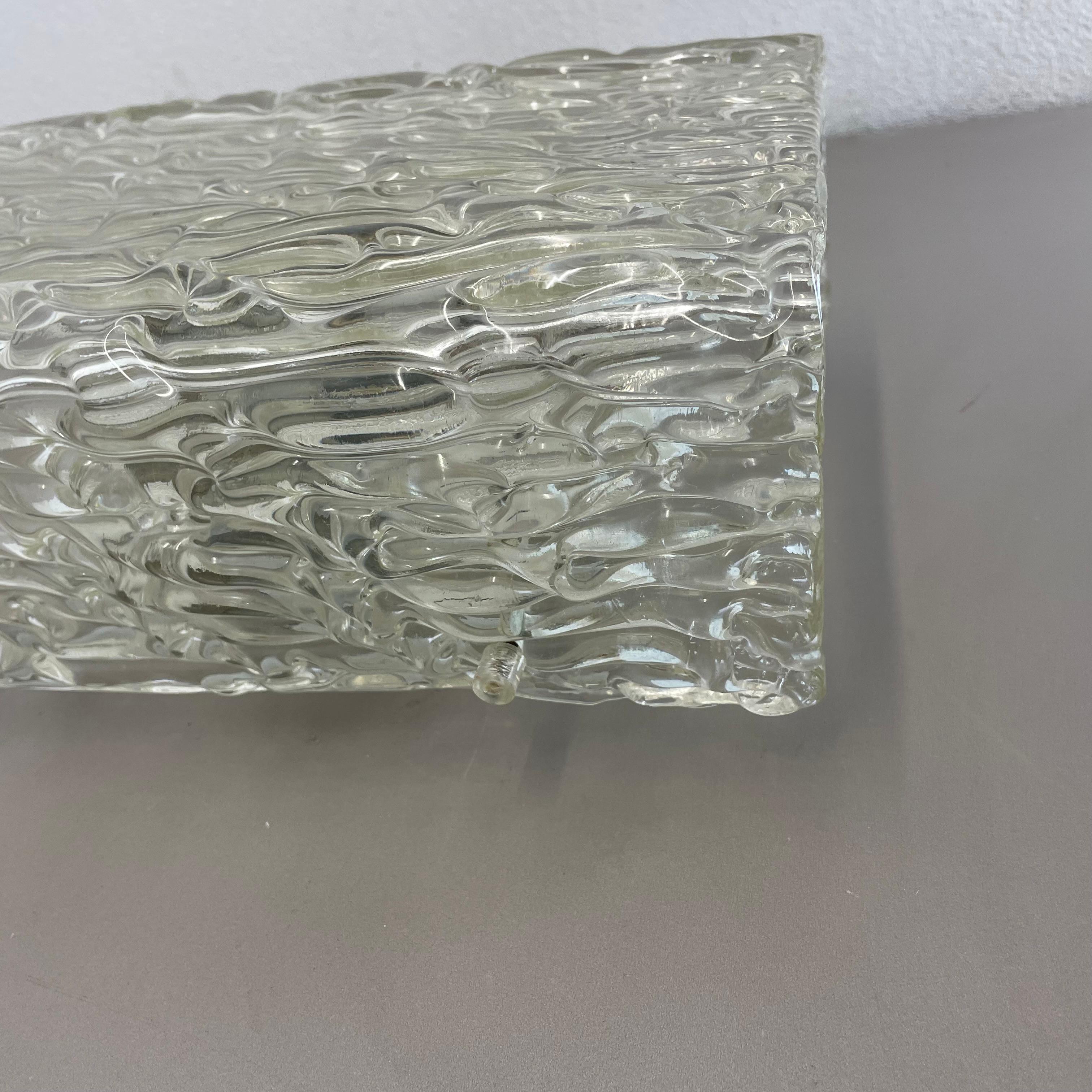 Large Cubic Hollywood Regency Ice Glass Wall Light Made by Kalmar Lights, 1960s For Sale 6