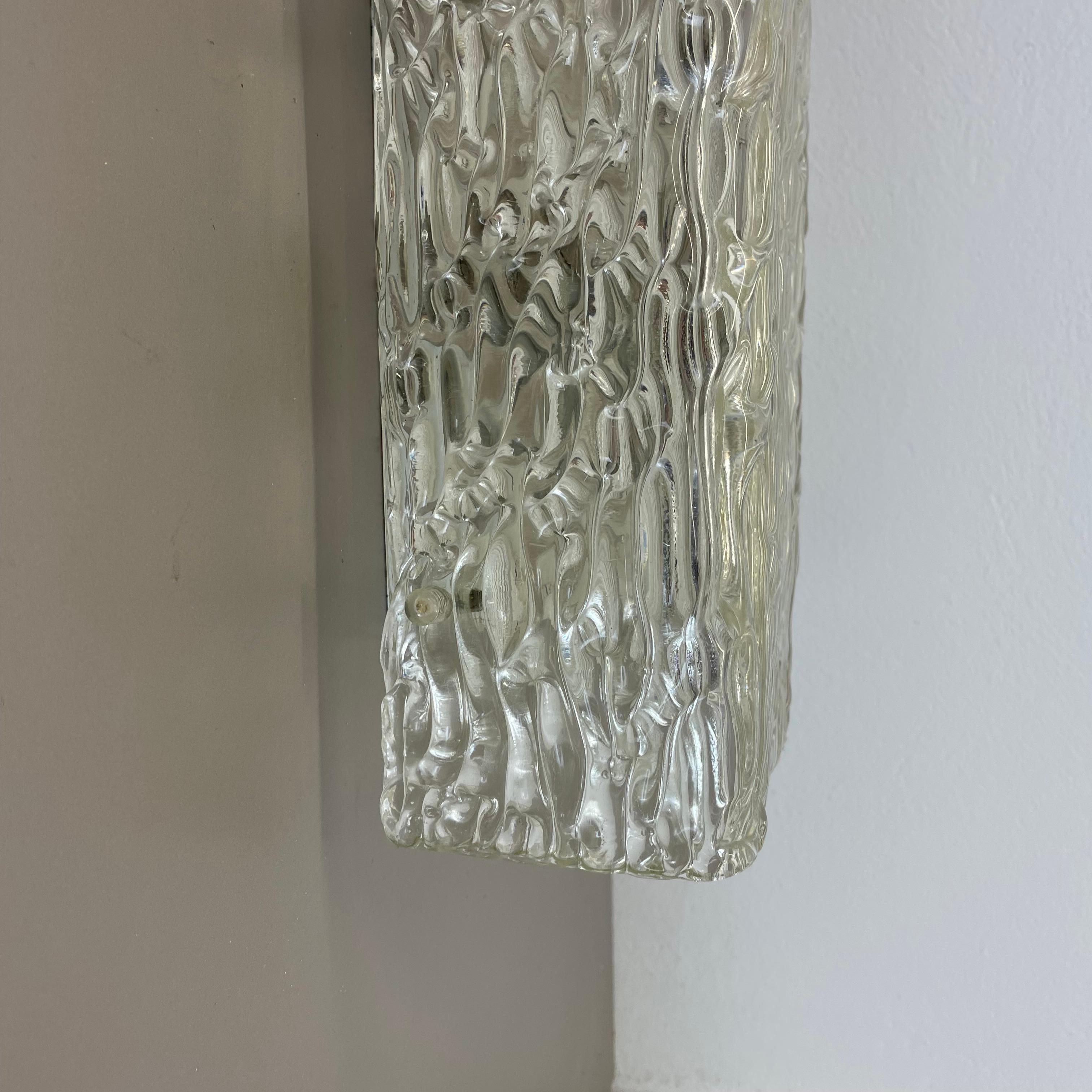 Large Cubic Hollywood Regency Ice Glass Wall Light Made by Kalmar Lights, 1960s For Sale 2