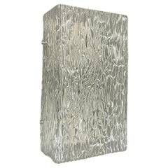 Vintage Large Cubic Hollywood Regency Ice Glass Wall Light Made by Kalmar Lights, 1960s