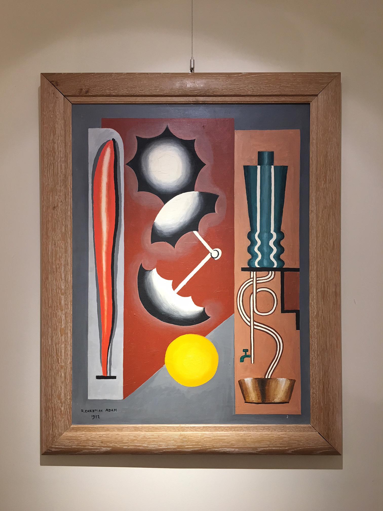 French Large Cubist Oil on Canvas, France, 1932