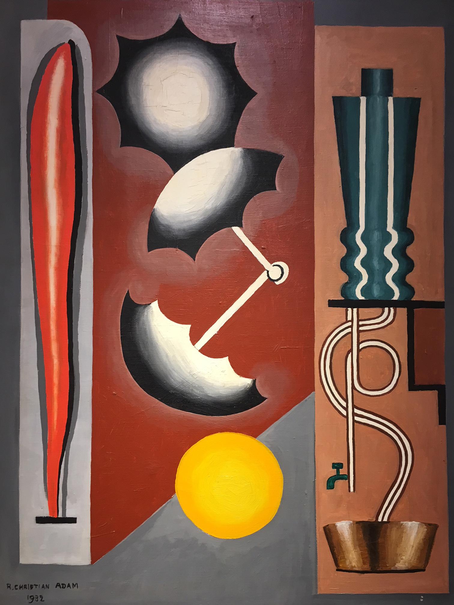 Large Cubist Oil on Canvas, France, 1932 1