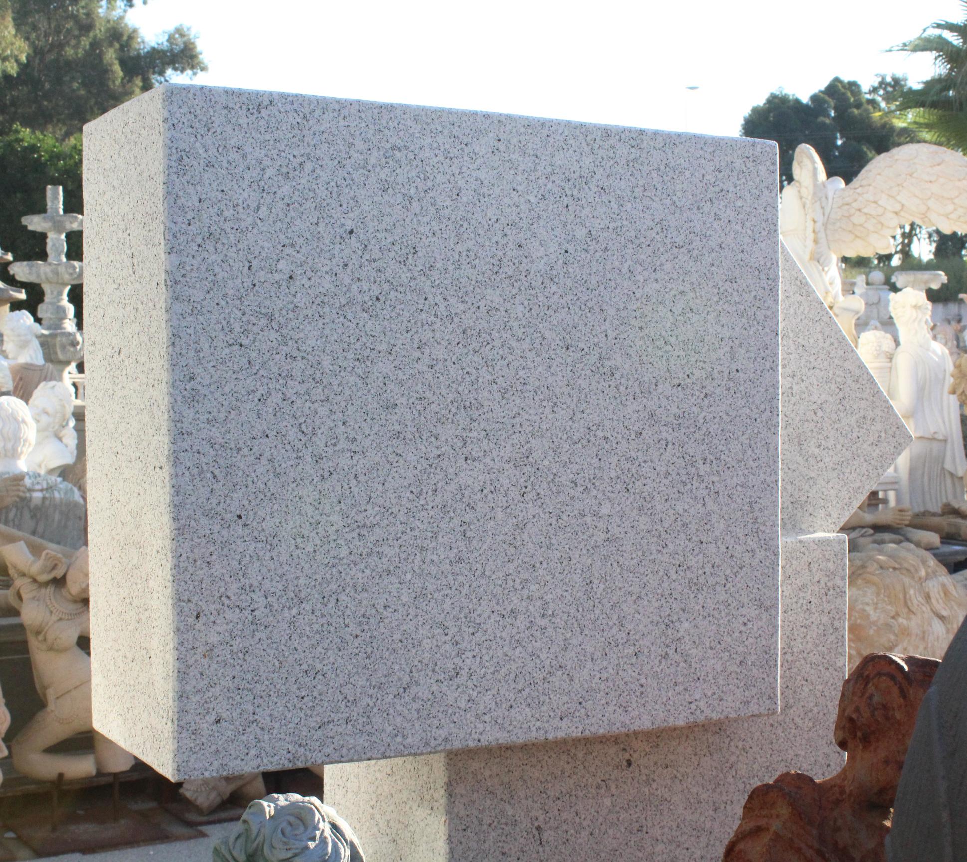 Large Cuboid Modernist Grey Granite Sculpture 2