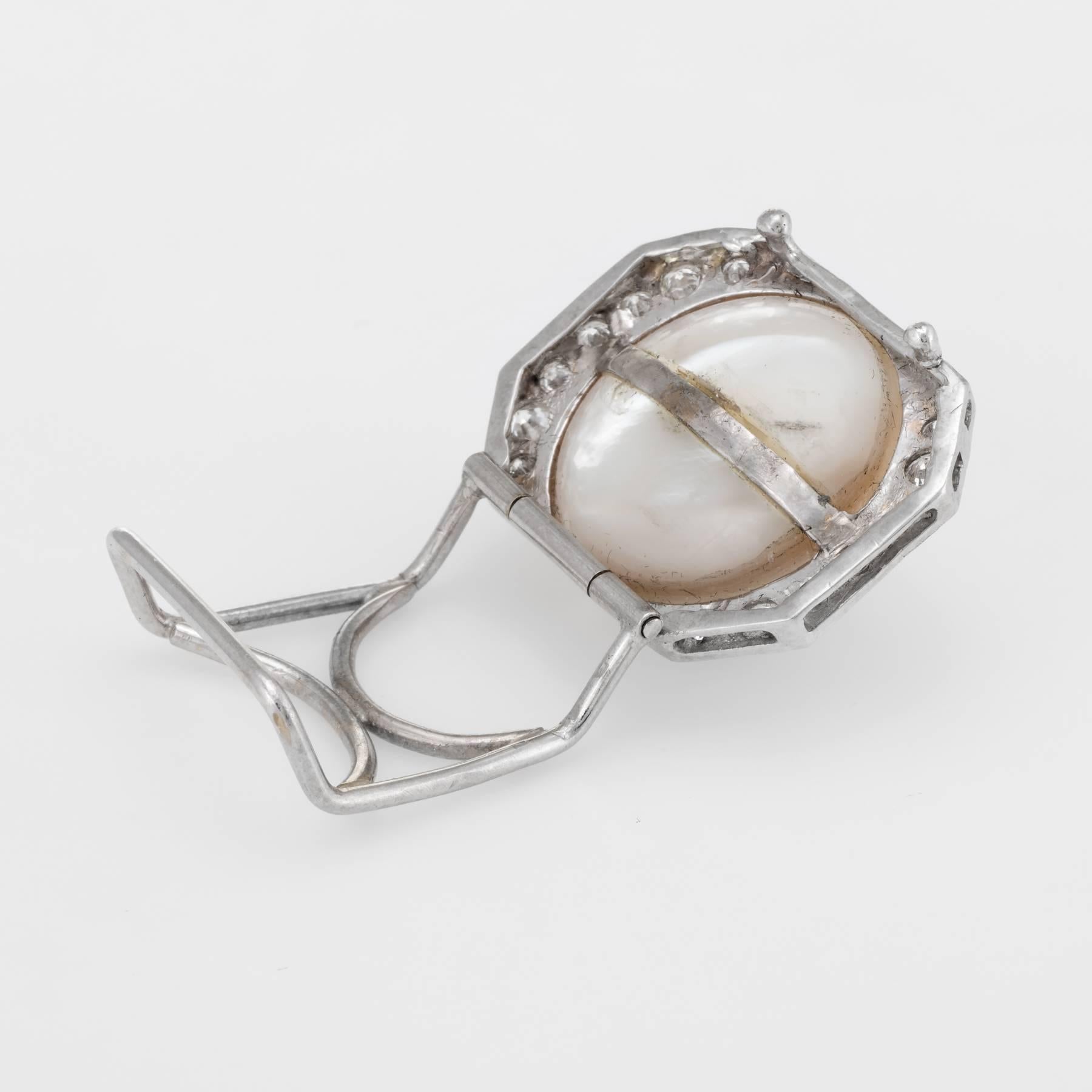 Large Cultured Mabe Pearl Diamond Enhancer Pendant In Excellent Condition In Torrance, CA