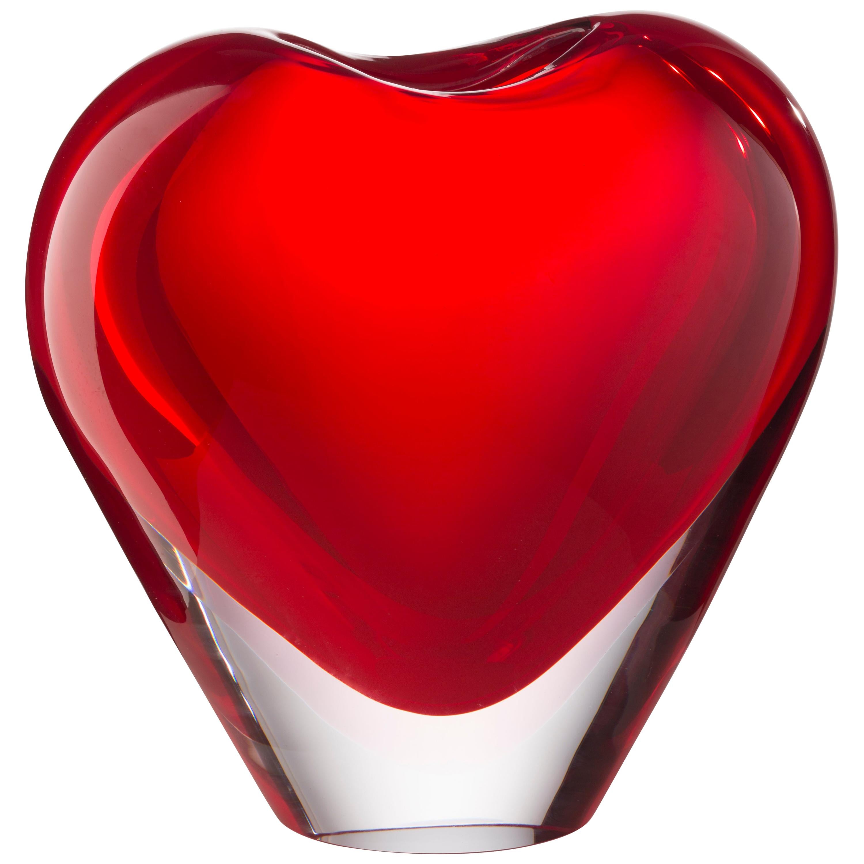 Große Cuore-Vase aus Murano-Glas von Maria Christina Hamel im Angebot