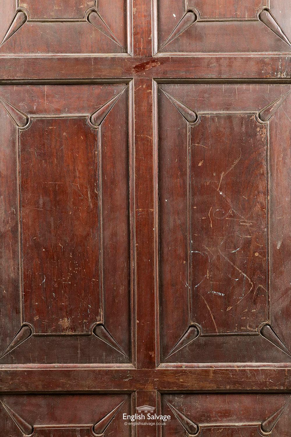Hardwood Large Cupboard Door with Carved Panels, 20th Century For Sale