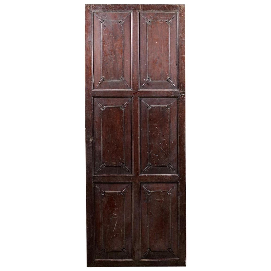 Large Cupboard Door with Carved Panels, 20th Century For Sale