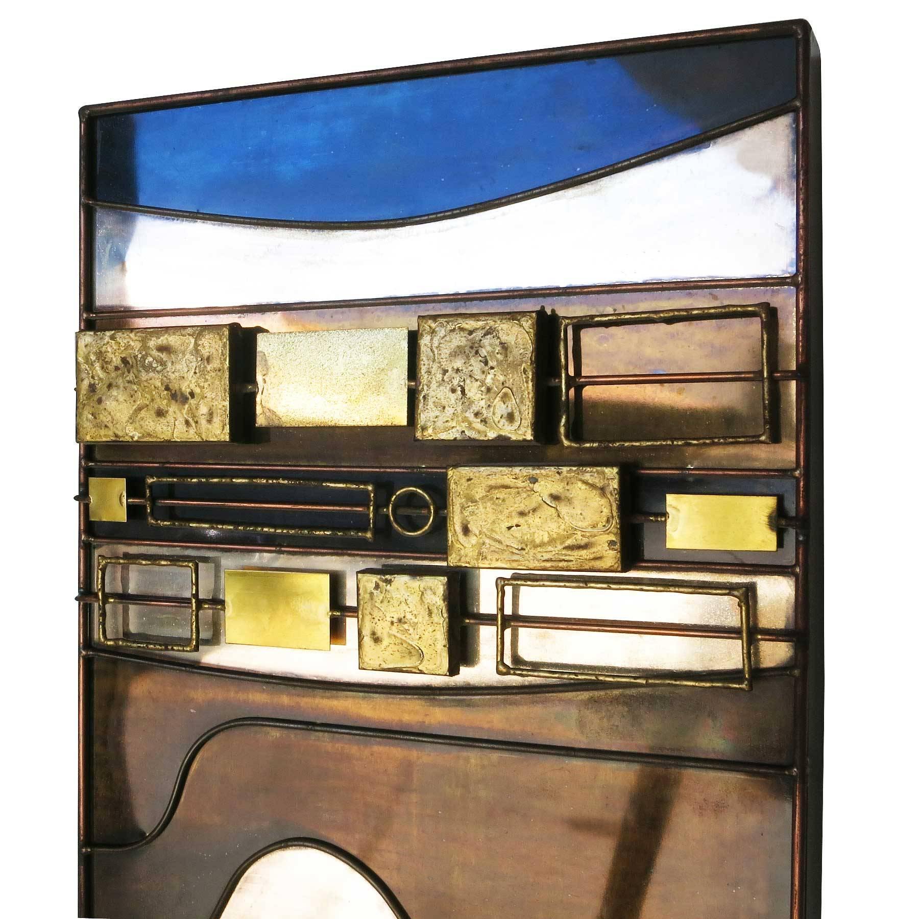 Large Curtis Jere Abstract Mix Metal Wall Art Sculpture In Excellent Condition In Van Nuys, CA