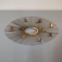 Large Curtis Jere "Birds in Flight" Starburst Wall Sculpture
