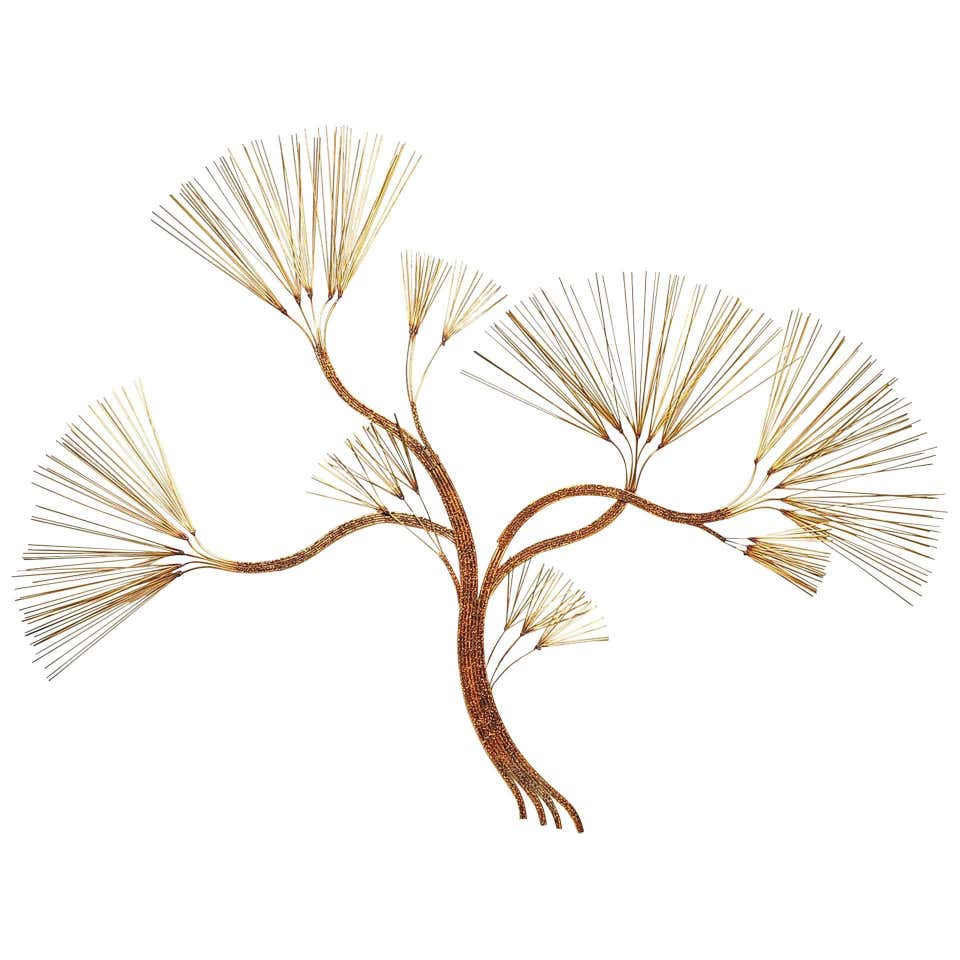 Curtis C. Jere Brass Peacock Wall Sculpture at 1stDibs