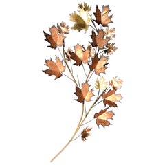 Large Curtis Jere Maple Leaf Wall Sculpture