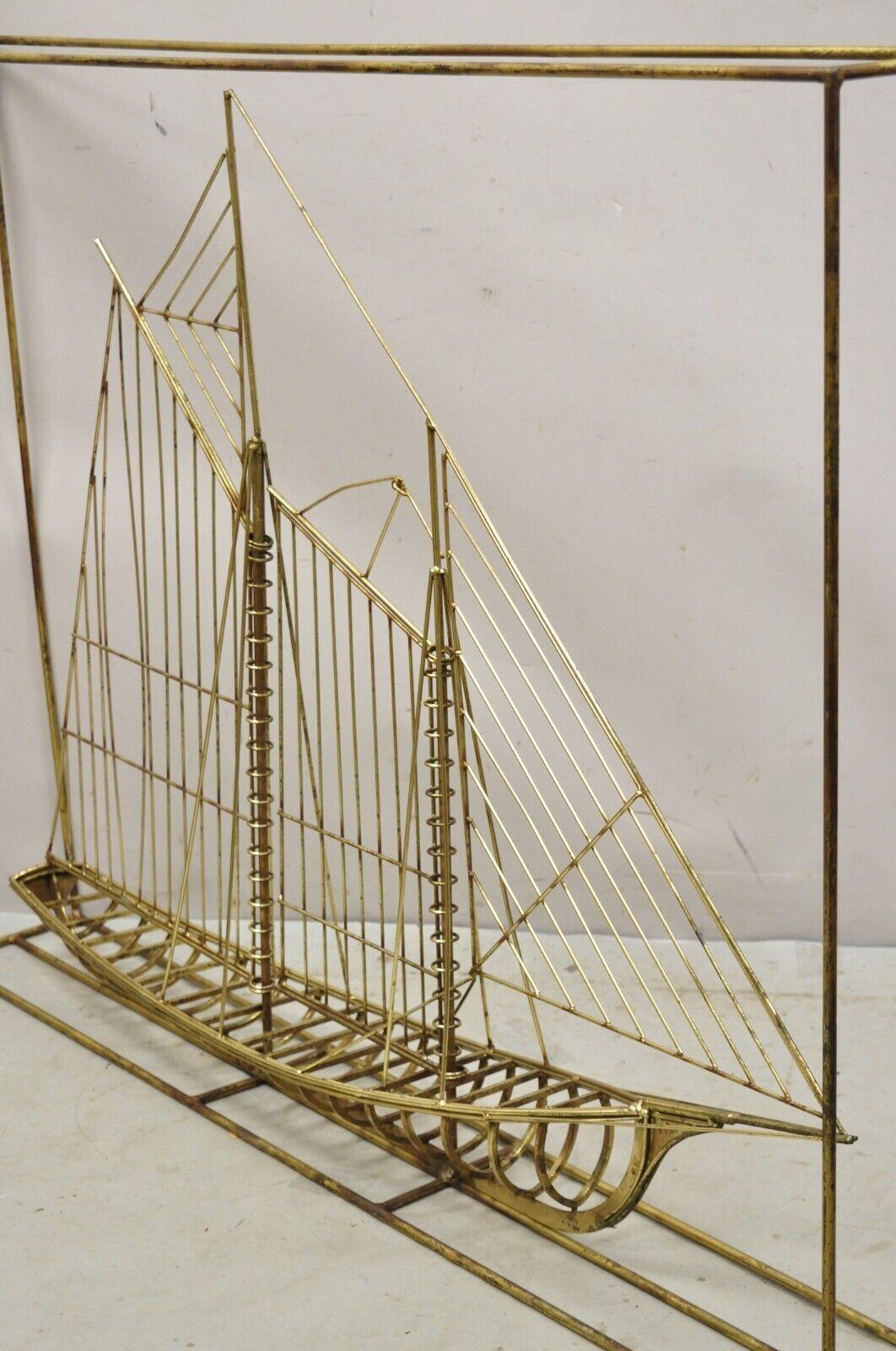 Large Curtis Jere Metal Clipper Ship 3d Sailboat Mid-Century Modern Sculpture For Sale 8