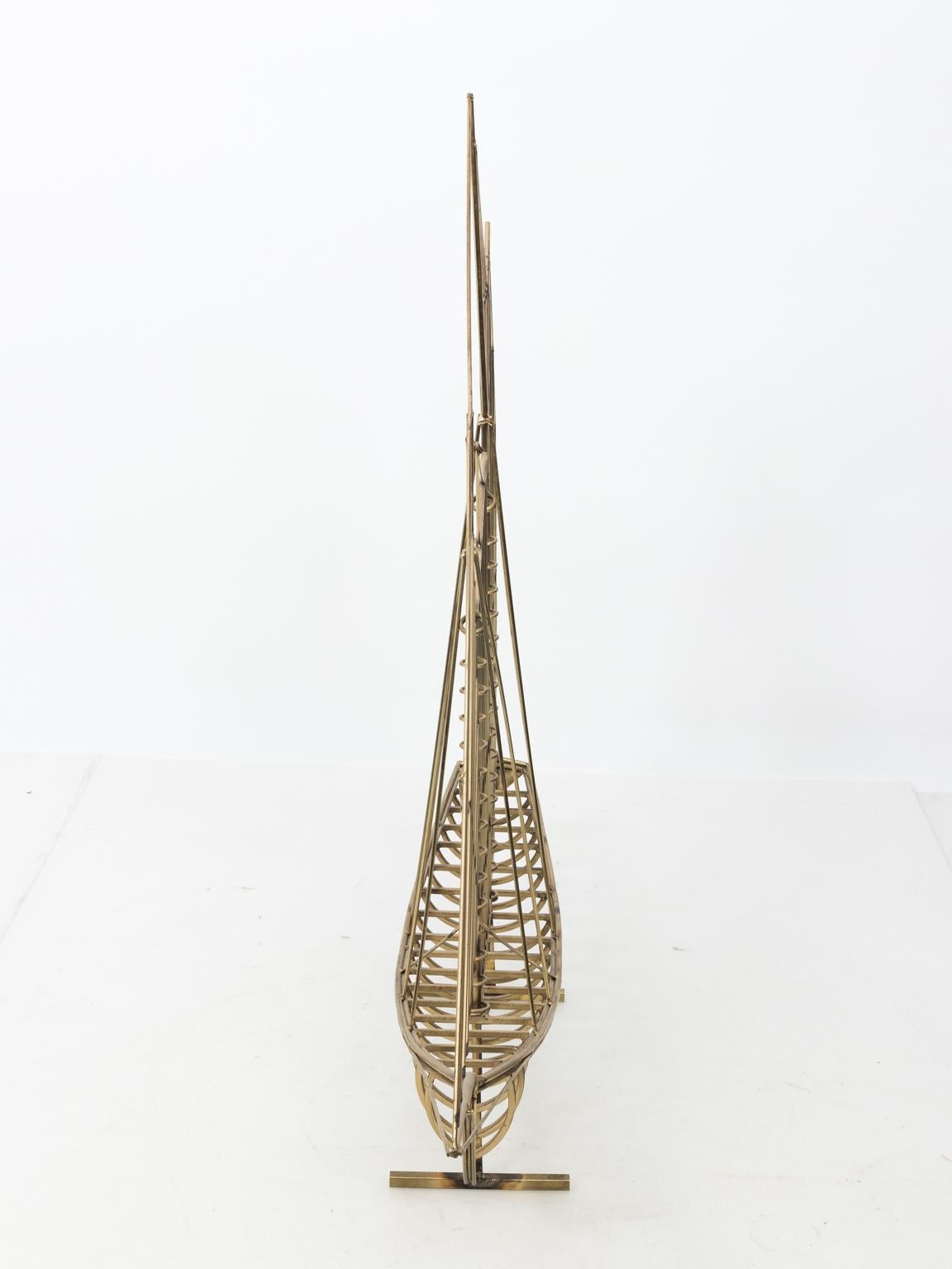 American Large Curtis Jere Sailboat Sculpture, circa 1970s