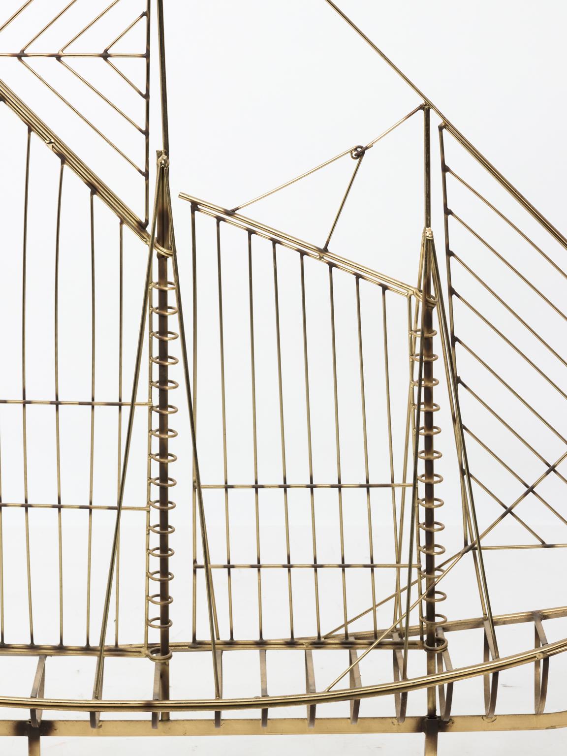 Late 20th Century Large Curtis Jere Sailboat Sculpture, circa 1970s