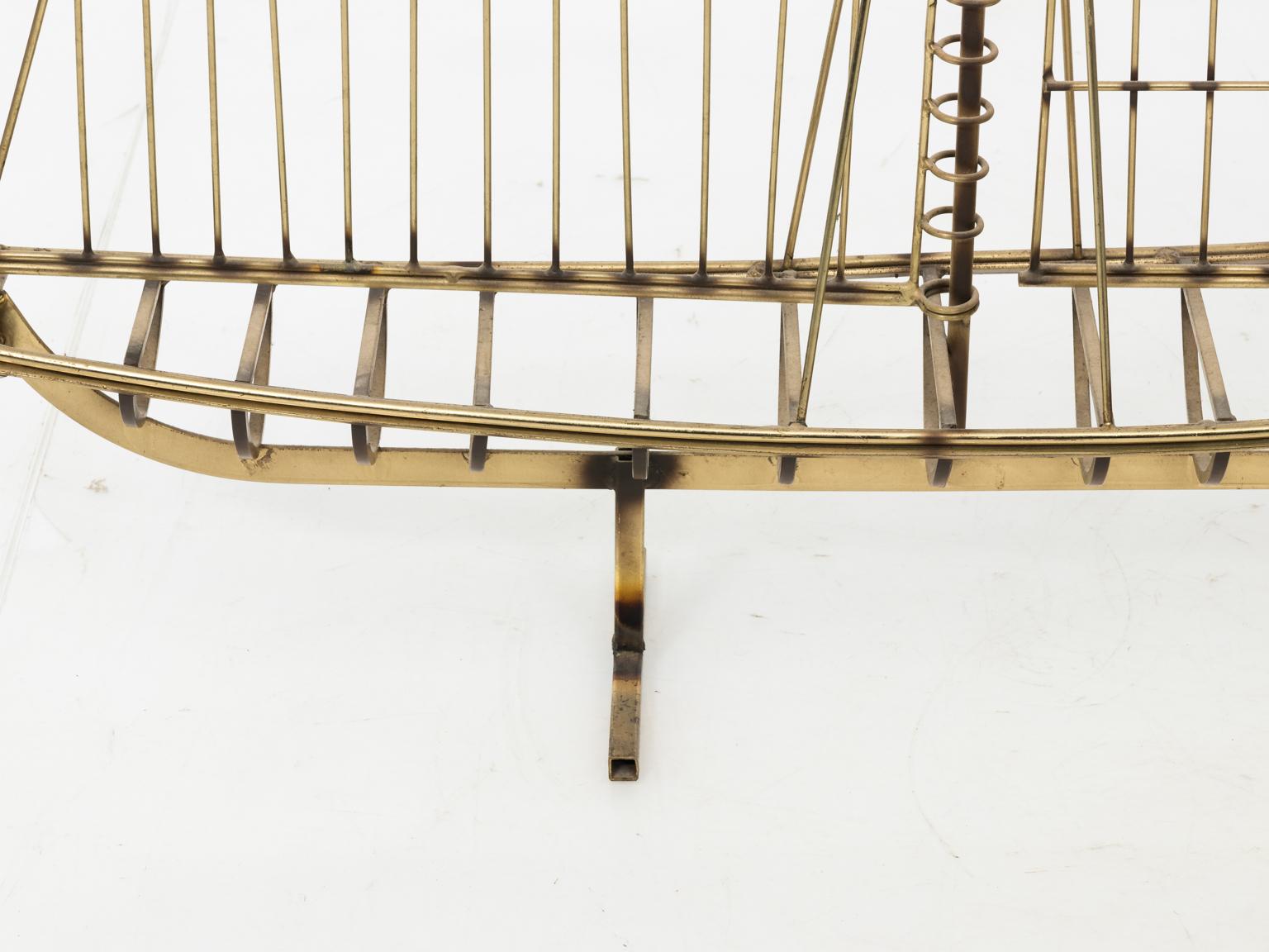 Brass Large Curtis Jere Sailboat Sculpture, circa 1970s