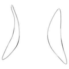 Large Curve Silhouette Hoop Earrings in Recycled Silver 