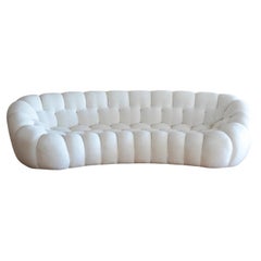 Large Curved Bubble Sofa in White Orsetto Boucle, Sacha Lakic for Roche Bobois