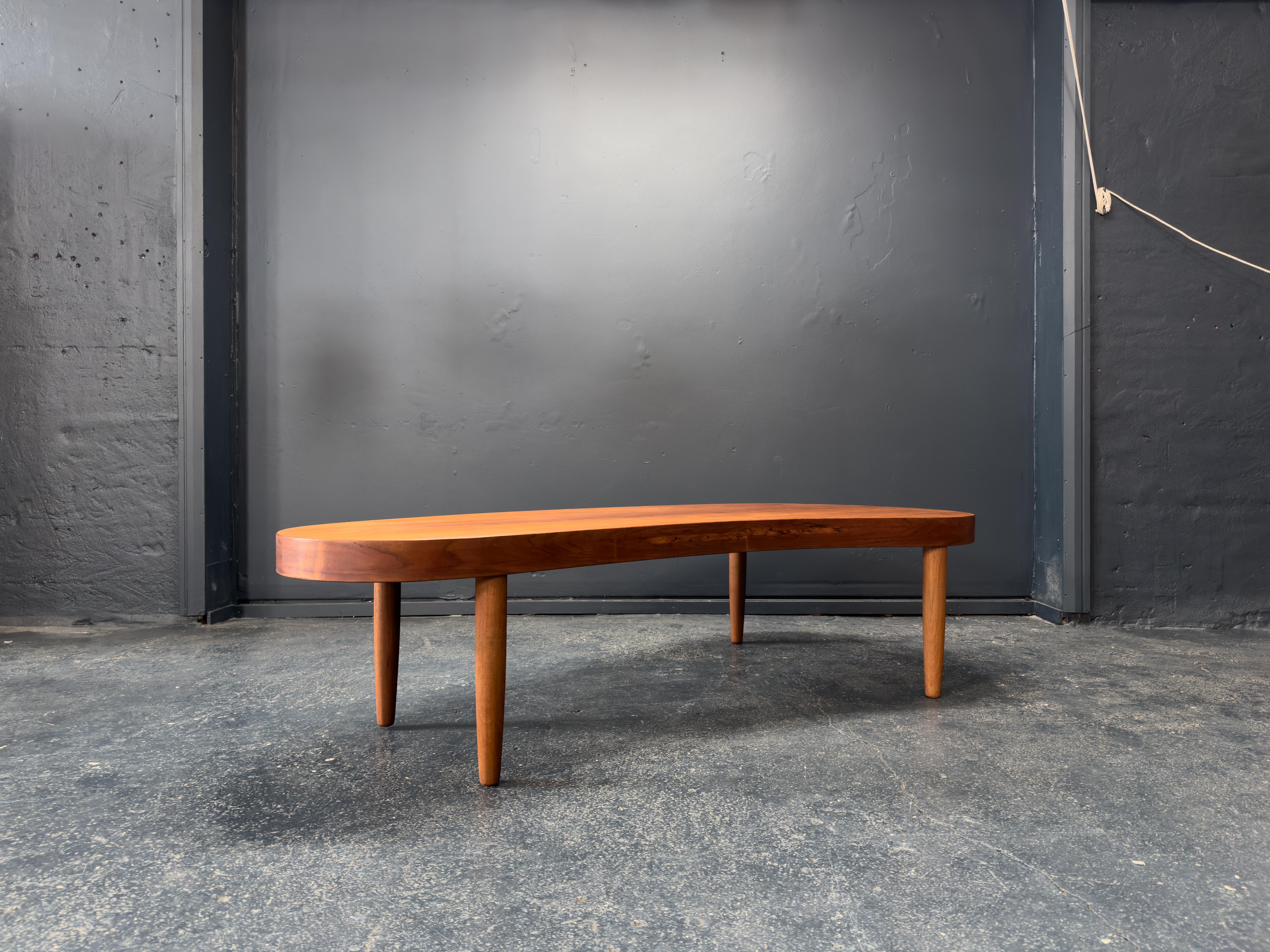 Mid-Century Modern Large Curved Coffee Table For Sale