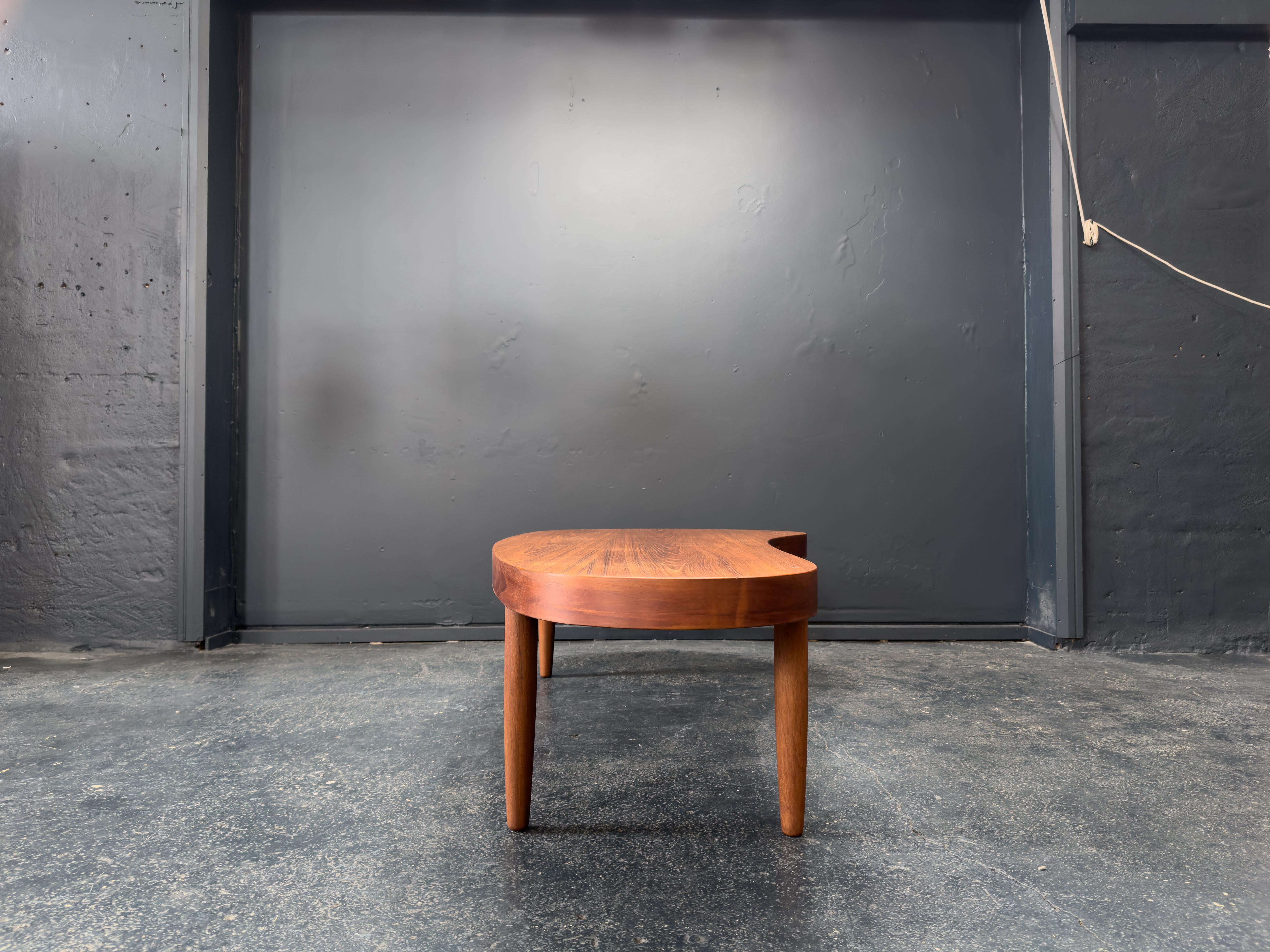 Danish Large Curved Coffee Table For Sale