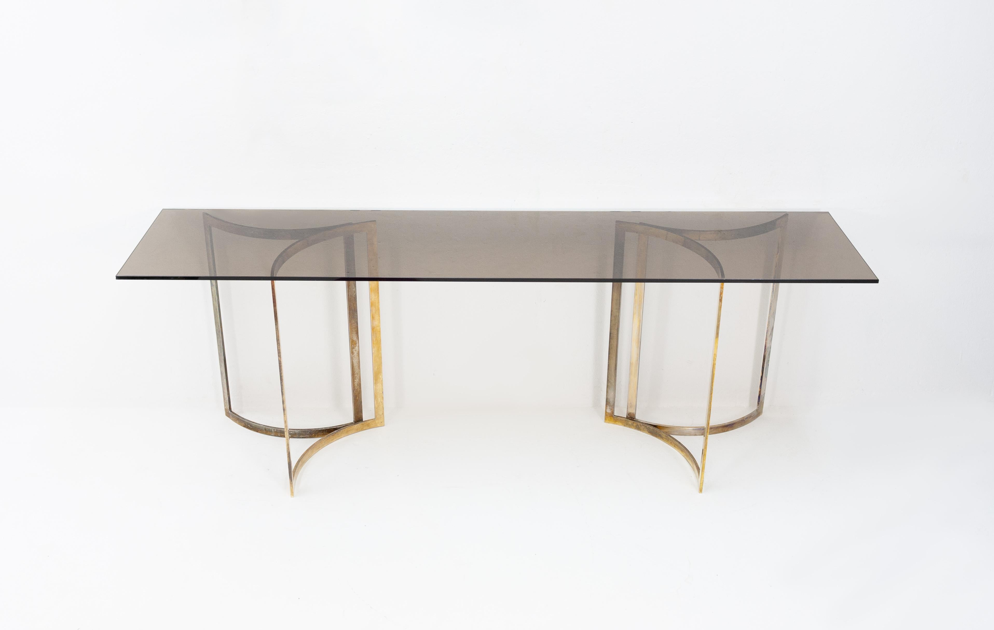 Hollywood Regency Large Curved Console Table, 1970s