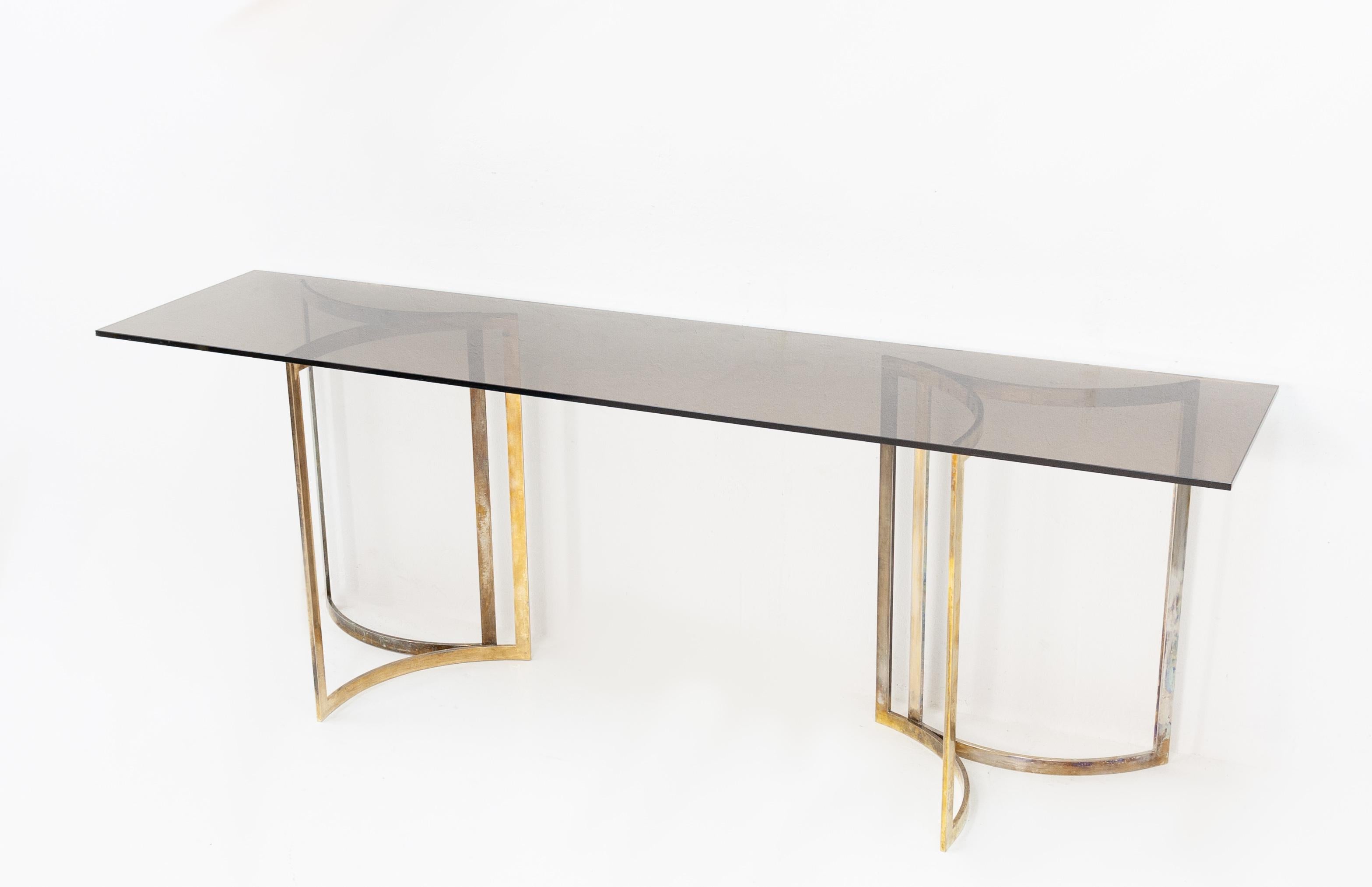 Italian Large Curved Console Table, 1970s