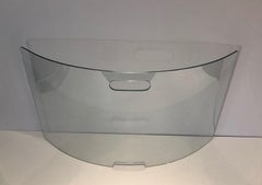 Large Curved Glass Design Fire Place Screen, French, Circa 1980