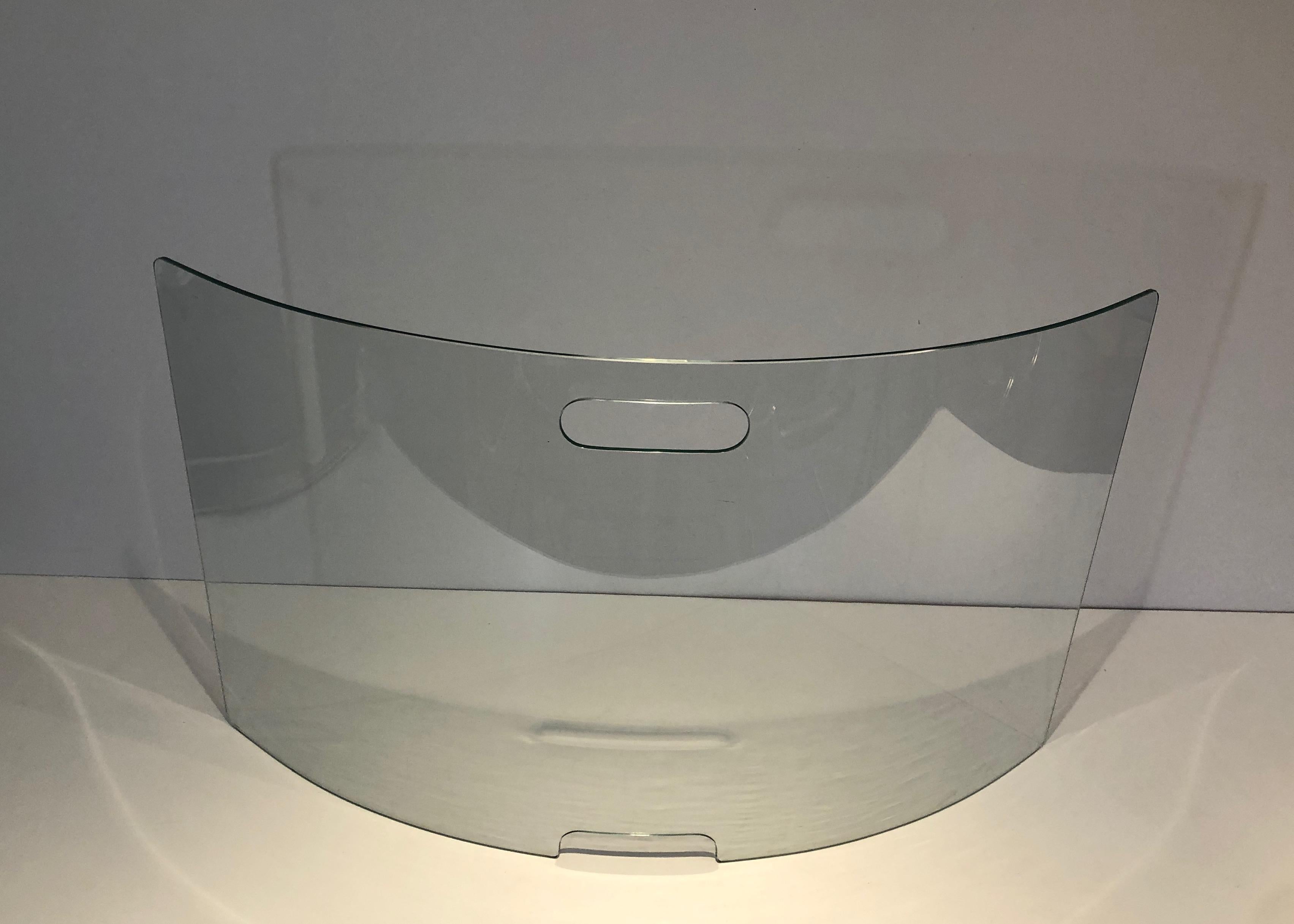Grand écran de cheminée en verre incurvé Design/One en vente 11