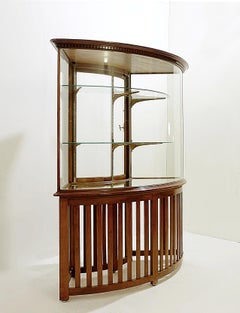 Large Curved Showcase Cabinet - 1940s