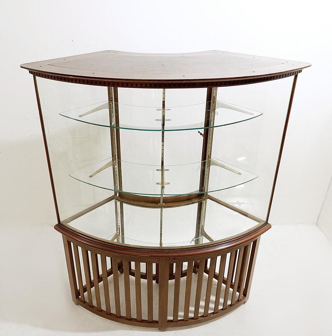 Ottone Grande vetrinetta curva - anni '40 in vendita