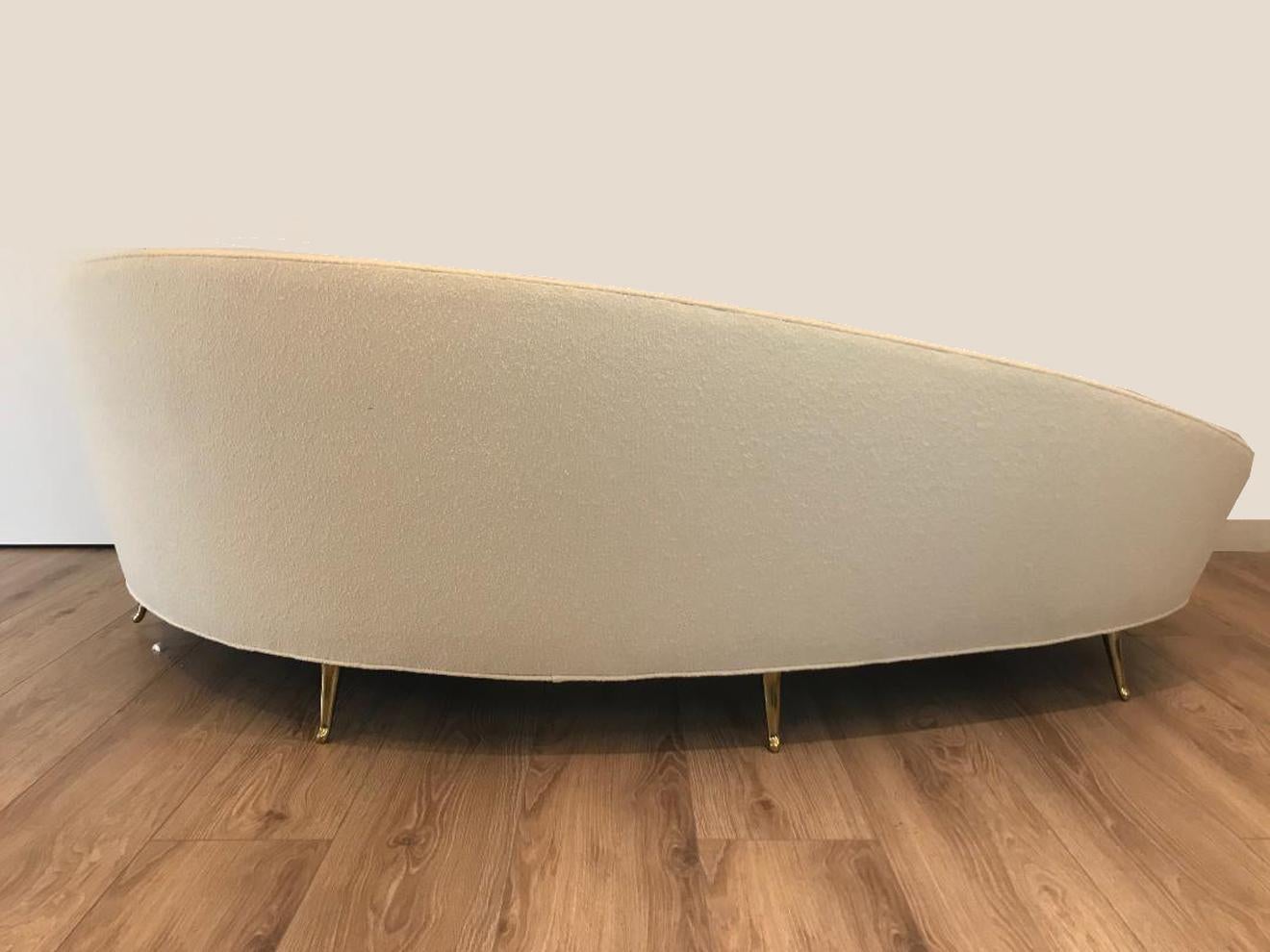 Large Curved Sofa by Federico Munari, Italy, 1950 In Excellent Condition In Miami, FL