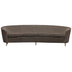 Large Curved Sofa in Anthracite Upholstery by ISA